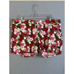 Old Navy Womens Floral Board Shorts Brown Pink White Green Size XL